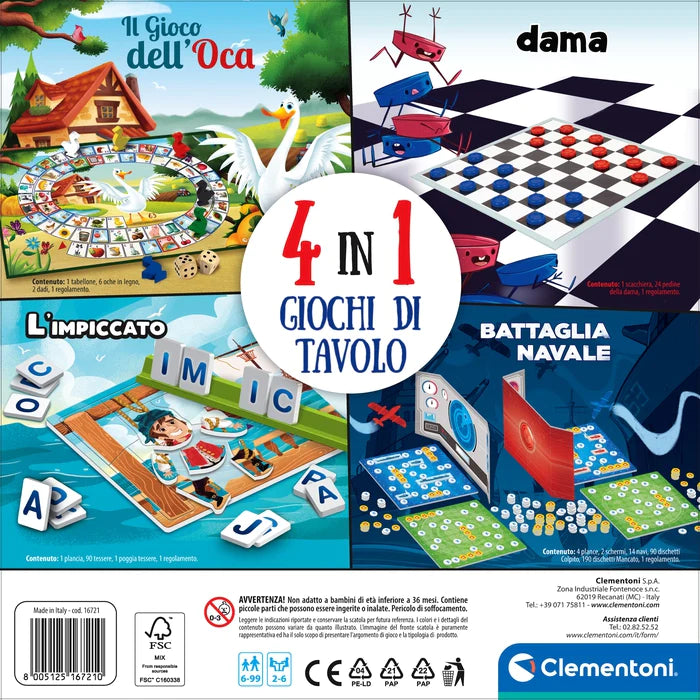 4 In 1 Giochi Da Tavolo