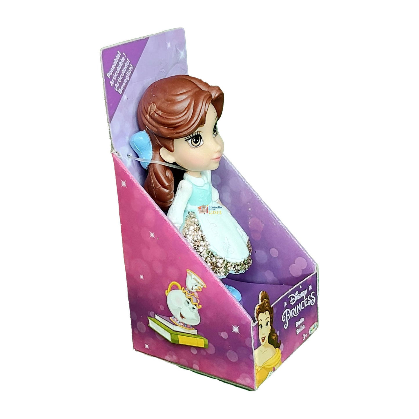 Disney Princess bambole Mini 7 cm - Belle vestito Blu