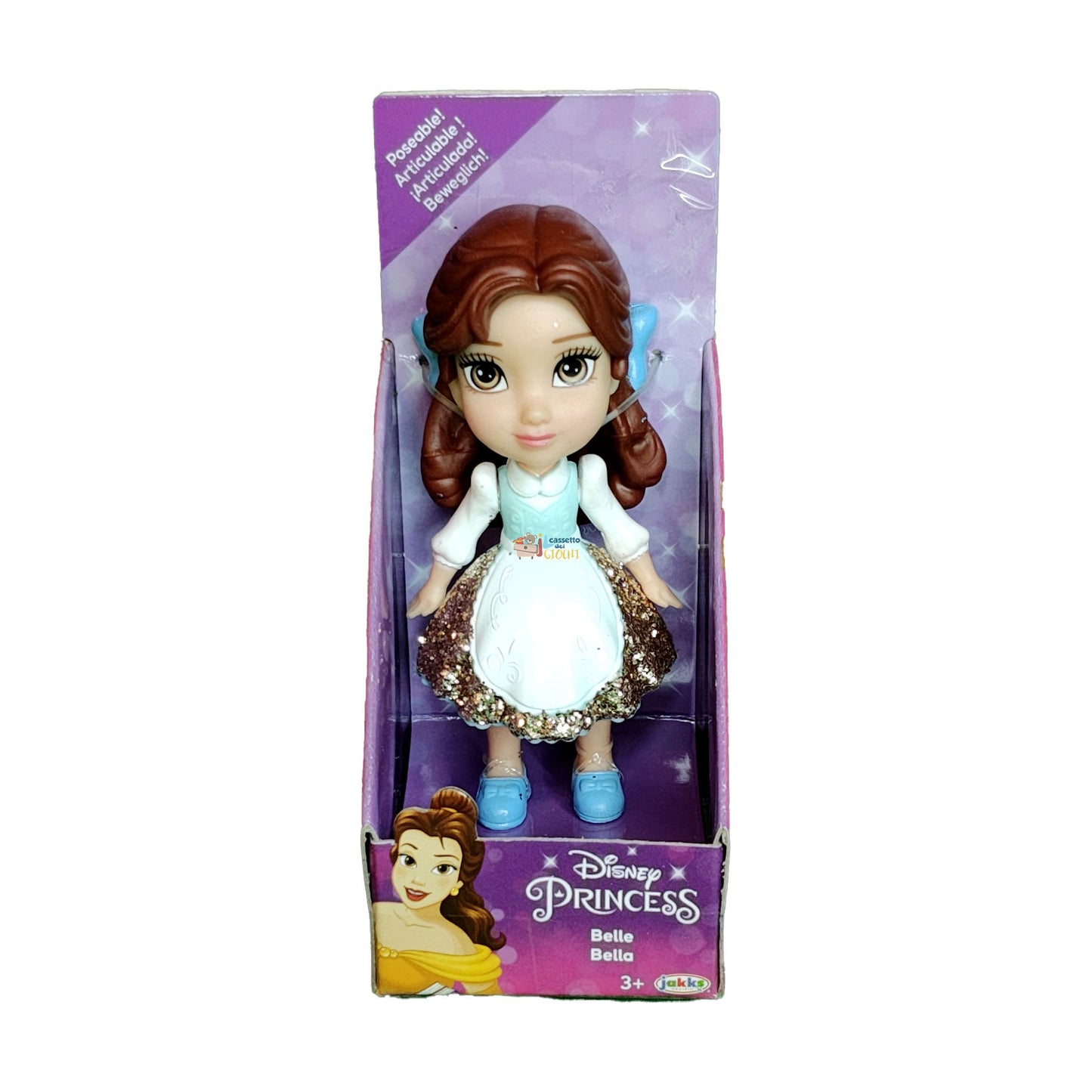 Disney Princess bambole Mini 7 cm - Belle vestito Blu