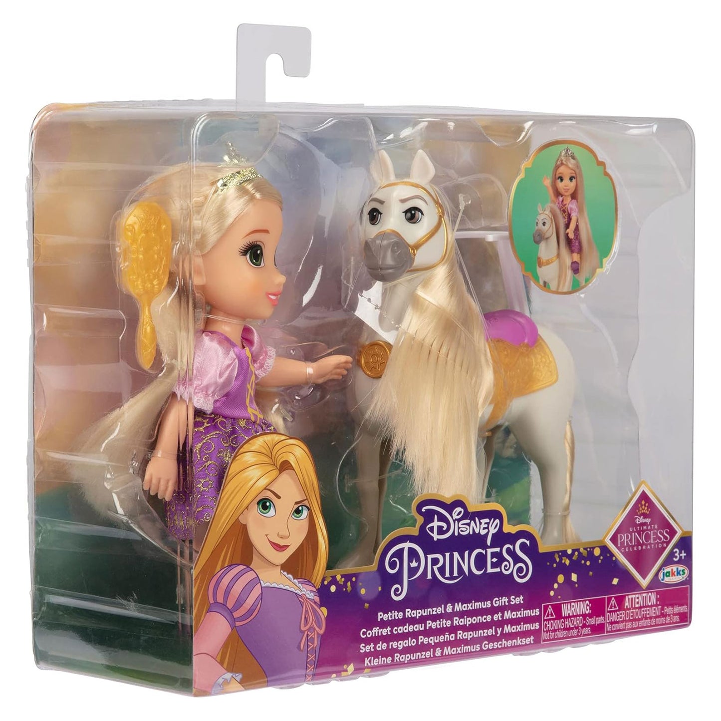 Disney Princess bambola Petite 15 cm Rapunzel e Maximus