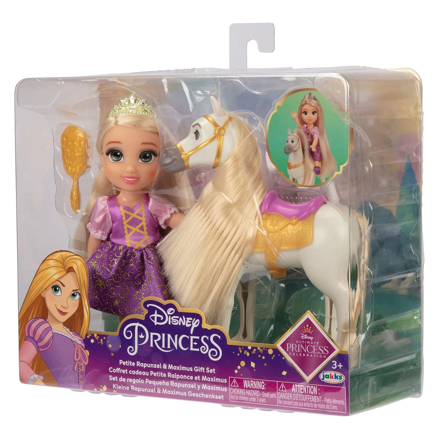Disney Princess bambola Petite 15 cm Rapunzel e Maximus