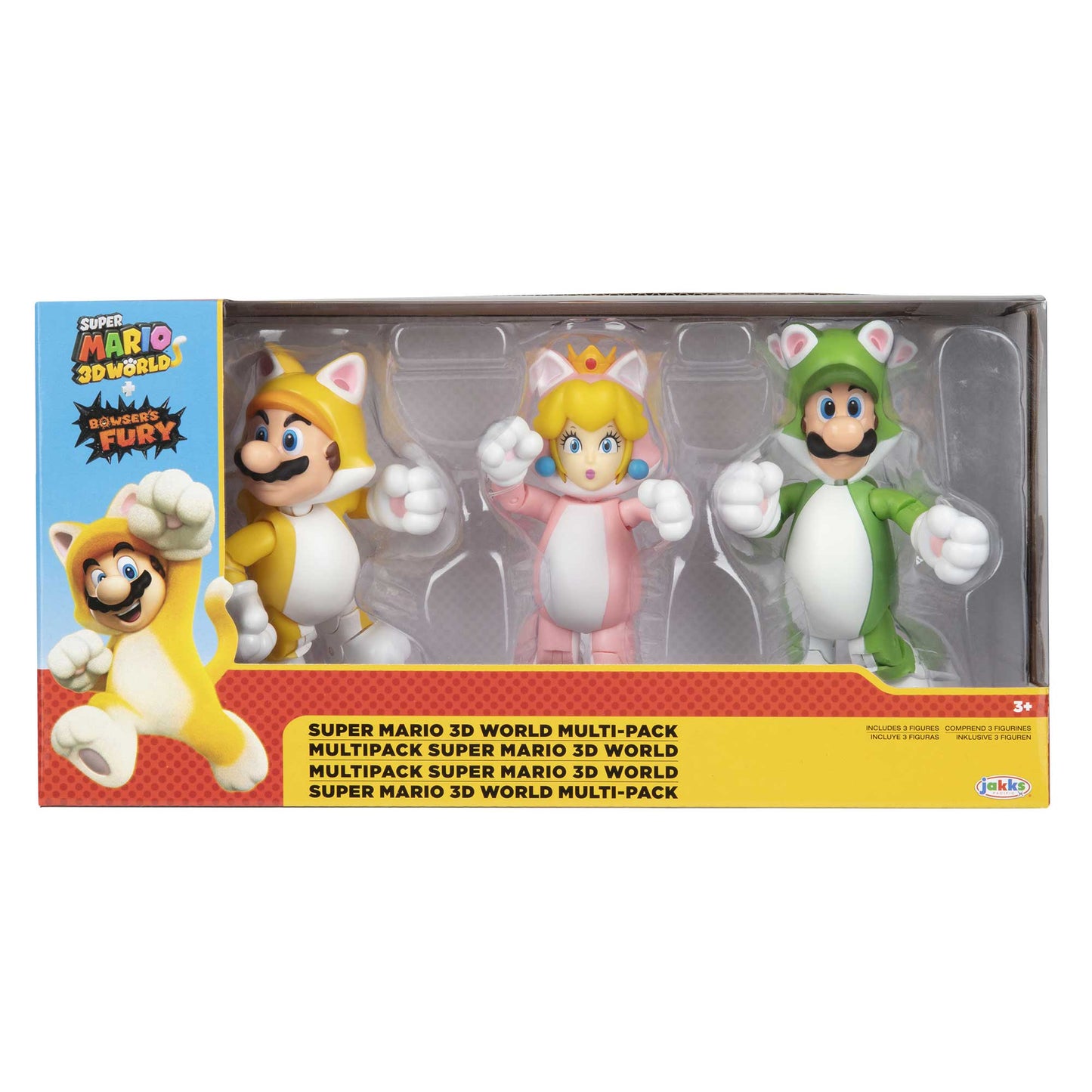Nintendo Super Mario 3D World 10 cm pack da 3 personaggi articolati