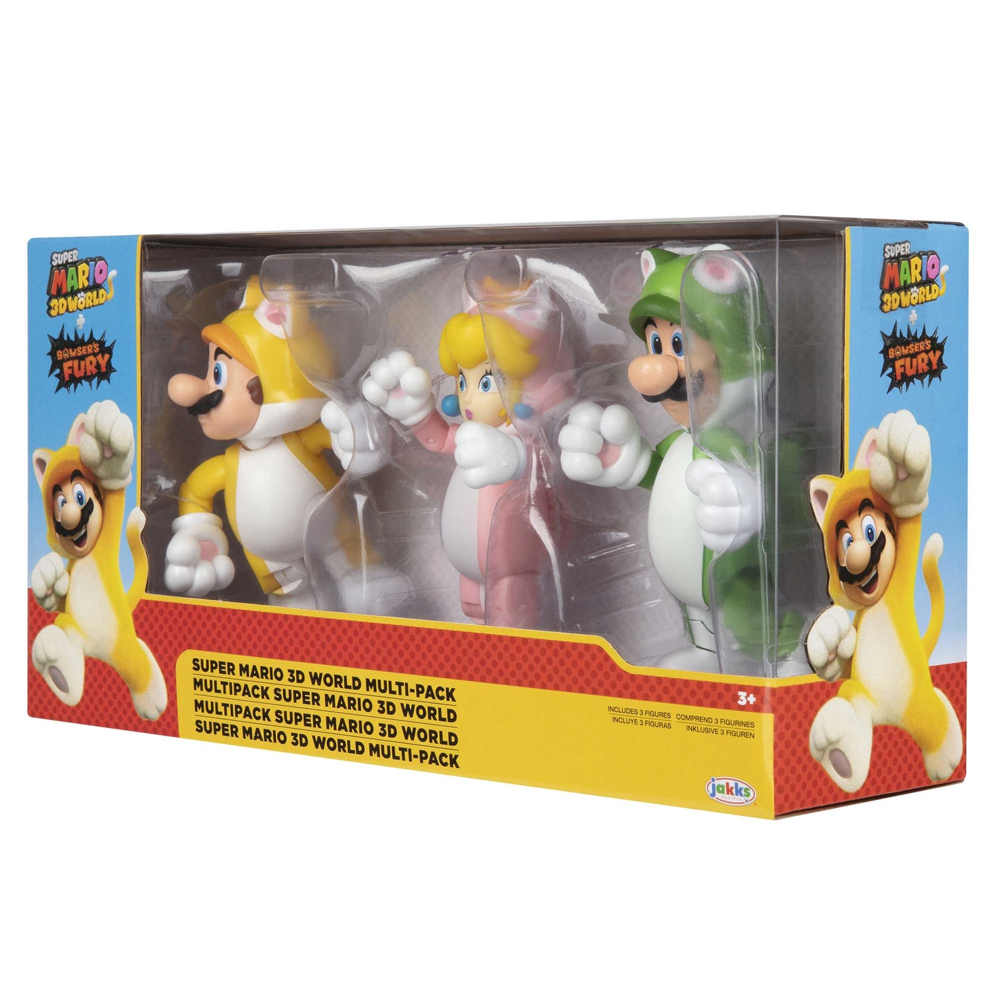 Nintendo Super Mario 3D World 10 cm pack da 3 personaggi articolati