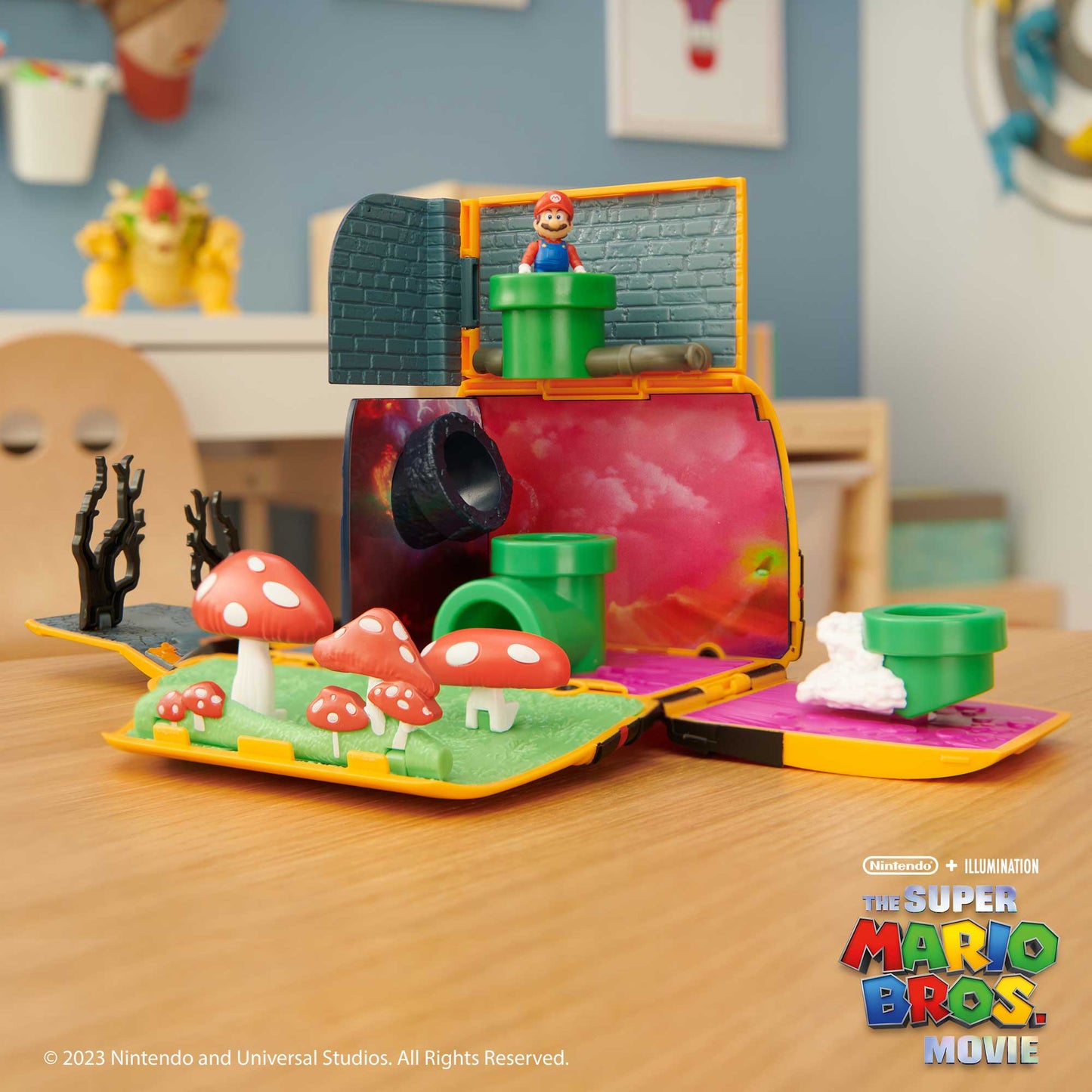 Super Mario Movie playset Mini Van con personaggi 4 cm