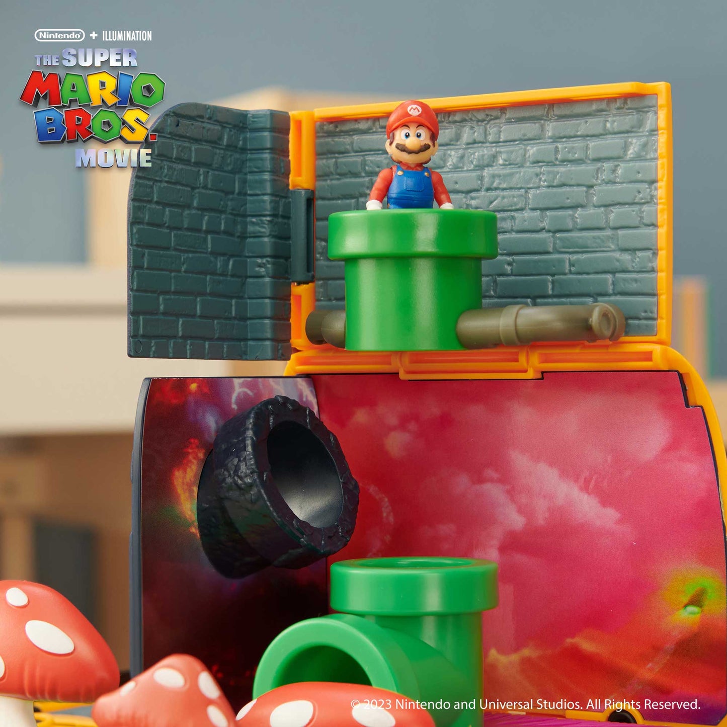 Super Mario Movie playset Mini Van con personaggi 4 cm