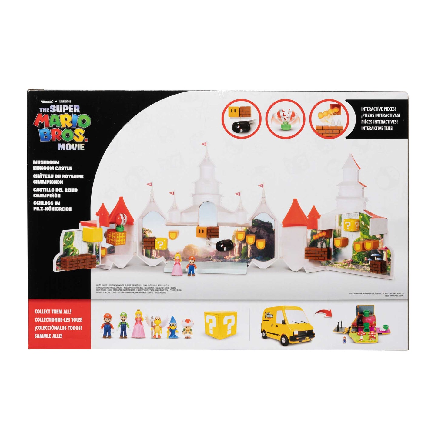 Super Mario Movie Deluxe playset castello di Peach con personaggi 4 cm