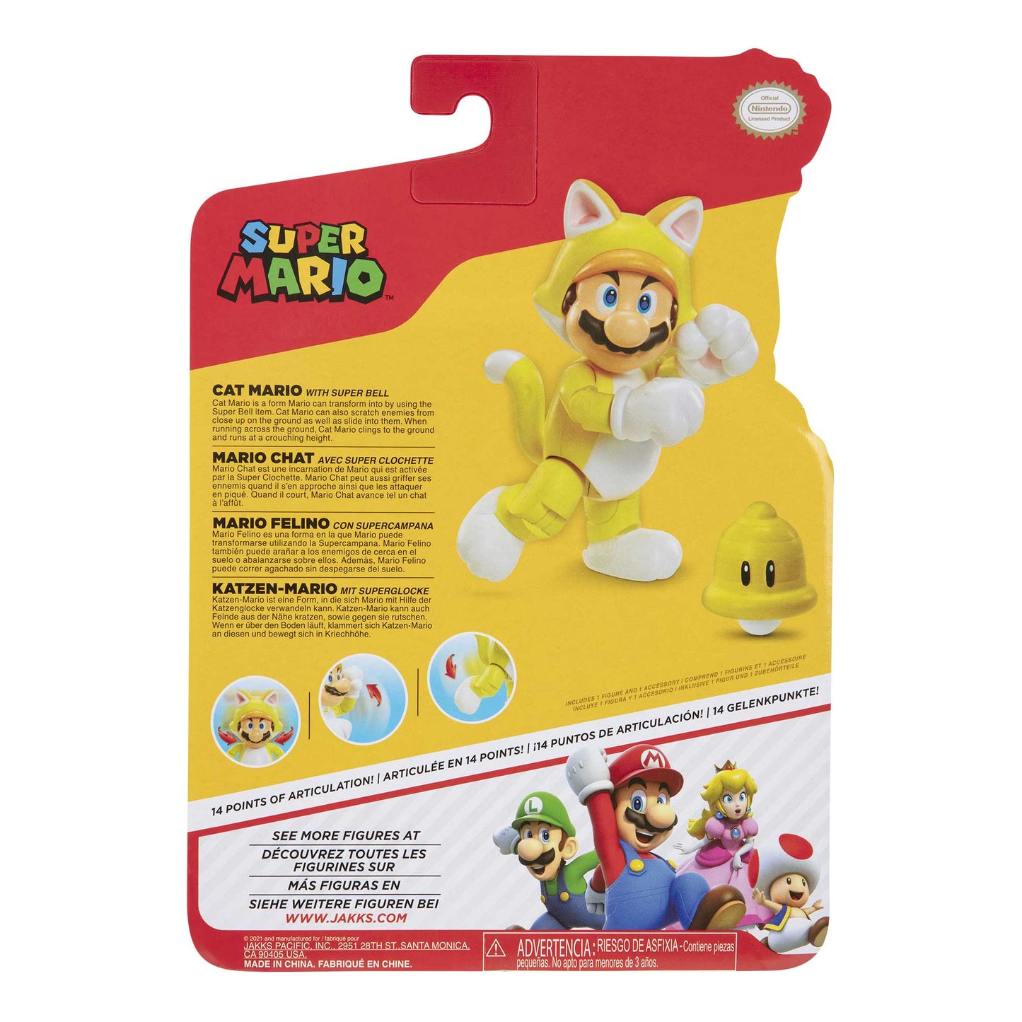 Nintendo Super Mario personaggi articolati 10 cm - Cat Mario