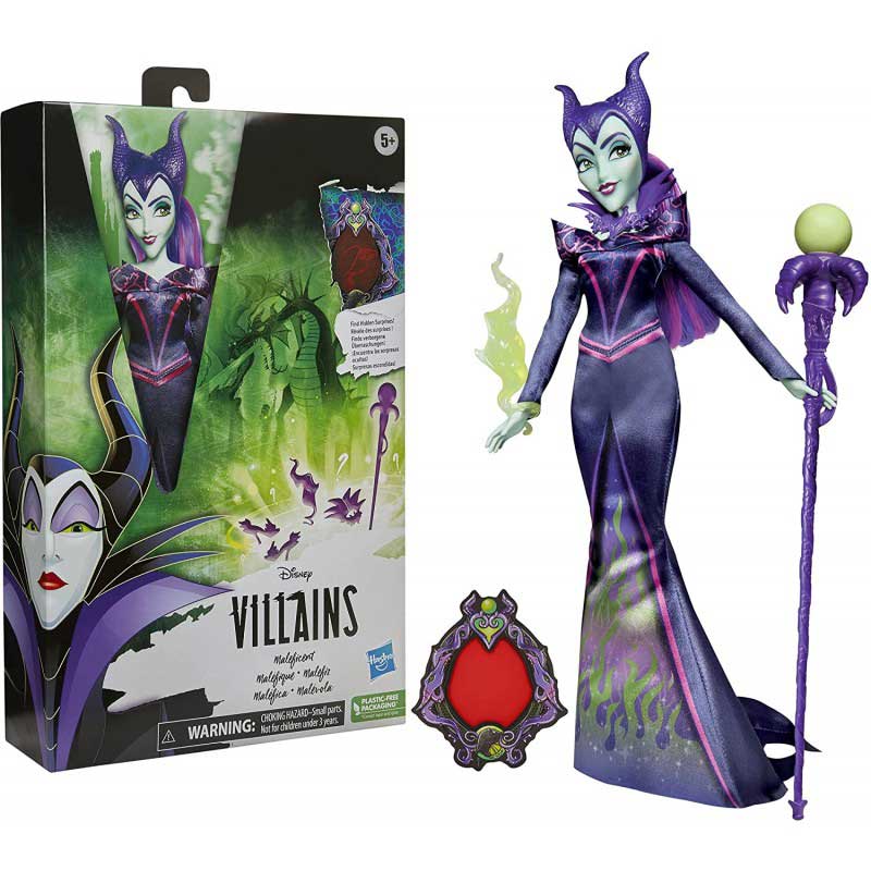 Disney Princess Villains Malefica - Bambola con accessori e vestiti rimovibili