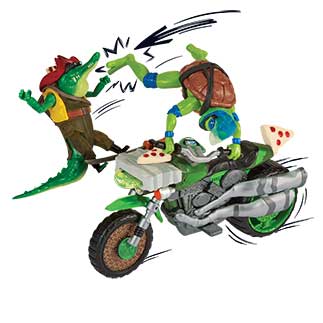 Turtles Veicoli Con Personaggio Drive 'N Kick Cycle Leonardo