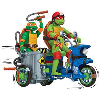 Turtles Sidecar con Raffaello + 1 Personaggio (2 pezzi)