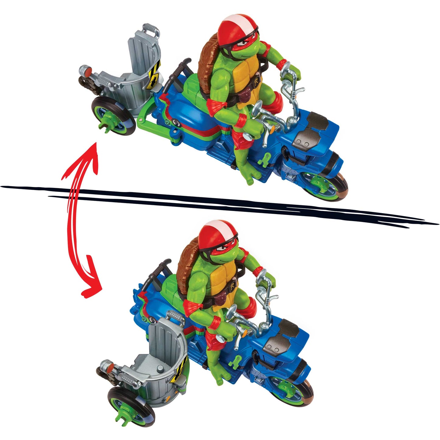 Turtles Veicoli Con Personaggio Turtle Cycle Sidecar Raffaello