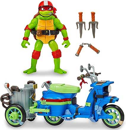 Turtles Veicoli Con Personaggio Turtle Cycle Sidecar Raffaello