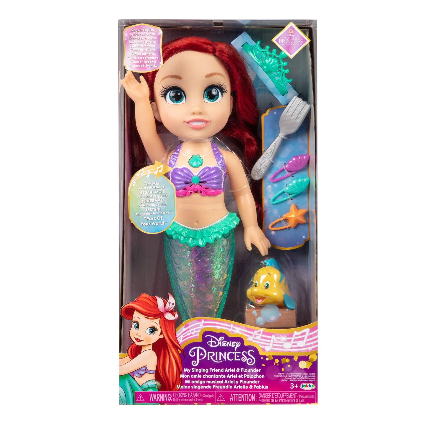 Disney Princess bambola 38cm La mia amica Ariel cantante