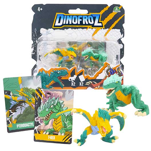 Dinofroz Blister 2 Mini Personaggi T-Rex + Pterodactyl