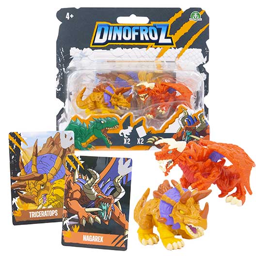 Dinofroz Blister 2 Mini Personaggi Triceratops + Neceron